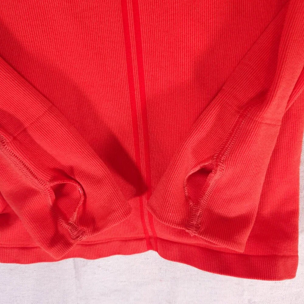 Athleta Twist Half Zip Hoodie Womens XS Orange Thumbholes Athleisure Pullover - Picture 12 of 13